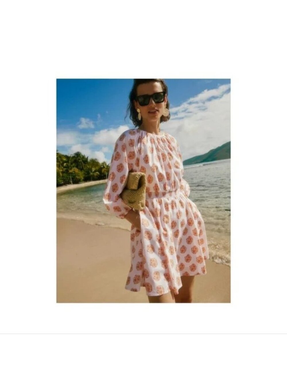 J. Crew Womens Smocked-waist Mini Gathered Floral Block Print Dress Summer   XS